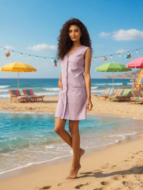 Lilac A-line Dress